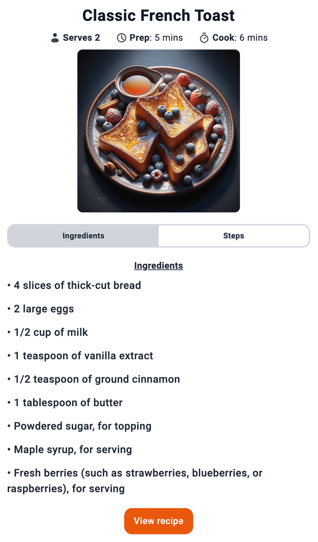 Recipe Example